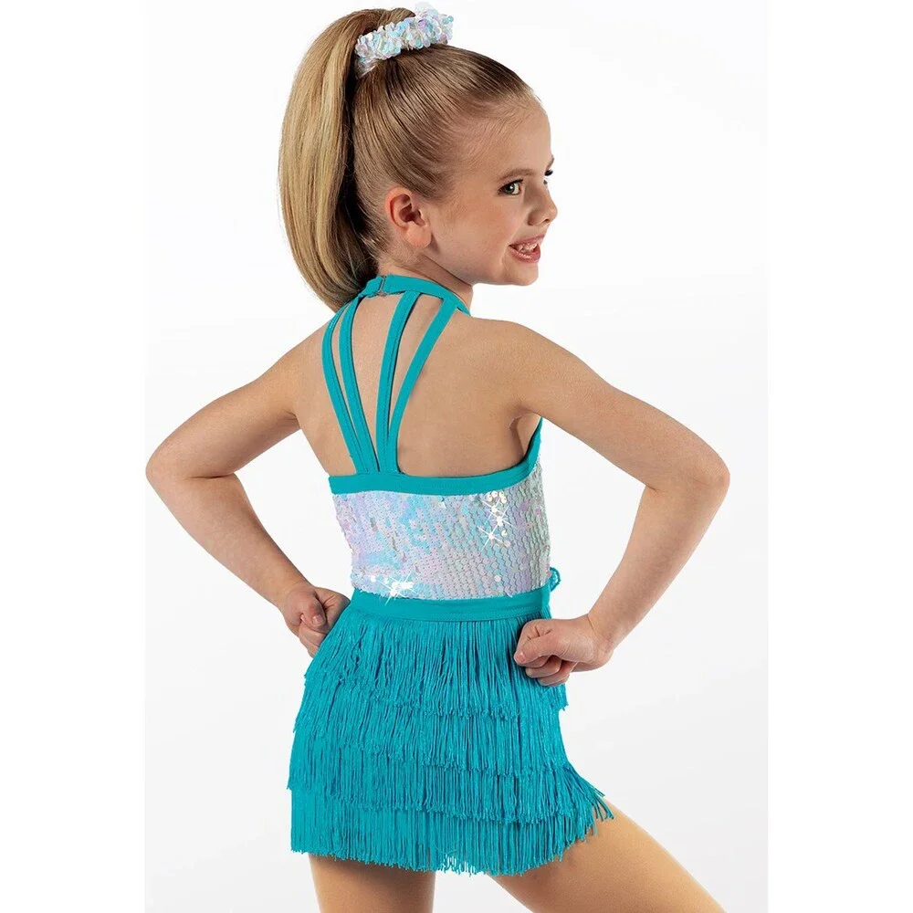 Pre-Owned Dance Costume Weissman 14464 Small Child Lime Green Jazz Clogging Lat